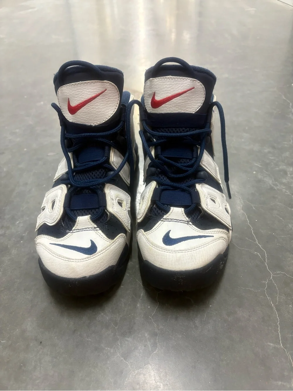 Nike Air More Uptempo Olympic Navy White Gold 6.5Y Women’s 8
